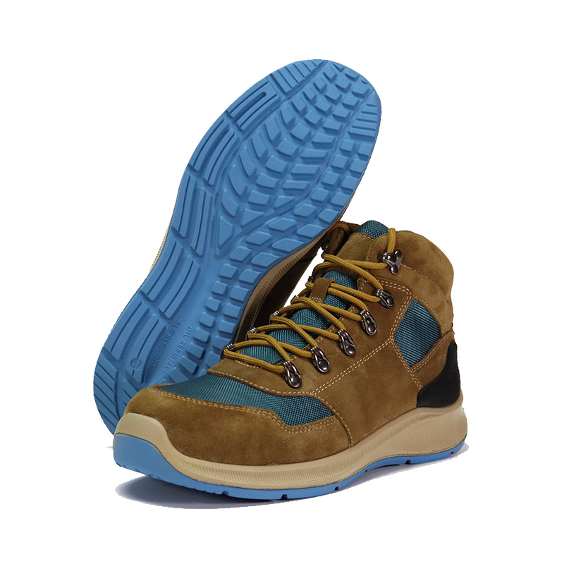 Рабочая обувь из замши и нейлоновой ткани с резиновой подошвой
